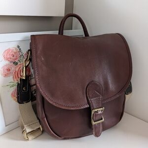 🤎 Vintage 90's HOBO International Genuine Leather Crossbody Backpack Hybrid Bag